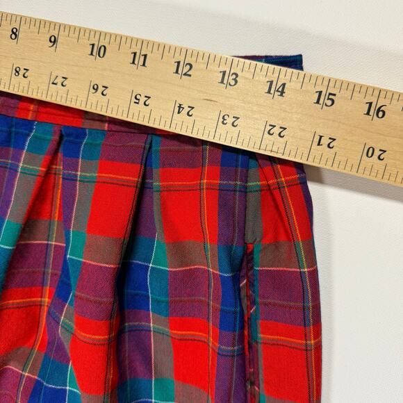 Pendleton Wool Midi Skirt Plaid A-Line Pleated Pockets Lightweight VTG 70s USA - Picture 6 of 10